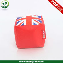 Cute mini flag printing cube shape sofas beanbag chairs for kids adults